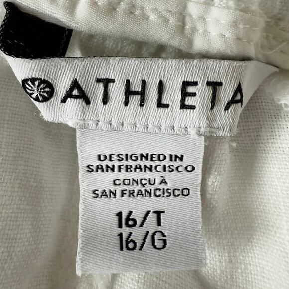 Athleta Cabo Linen Wide Leg Pant Calla Lilly Size 16 - Picture 8 of 10